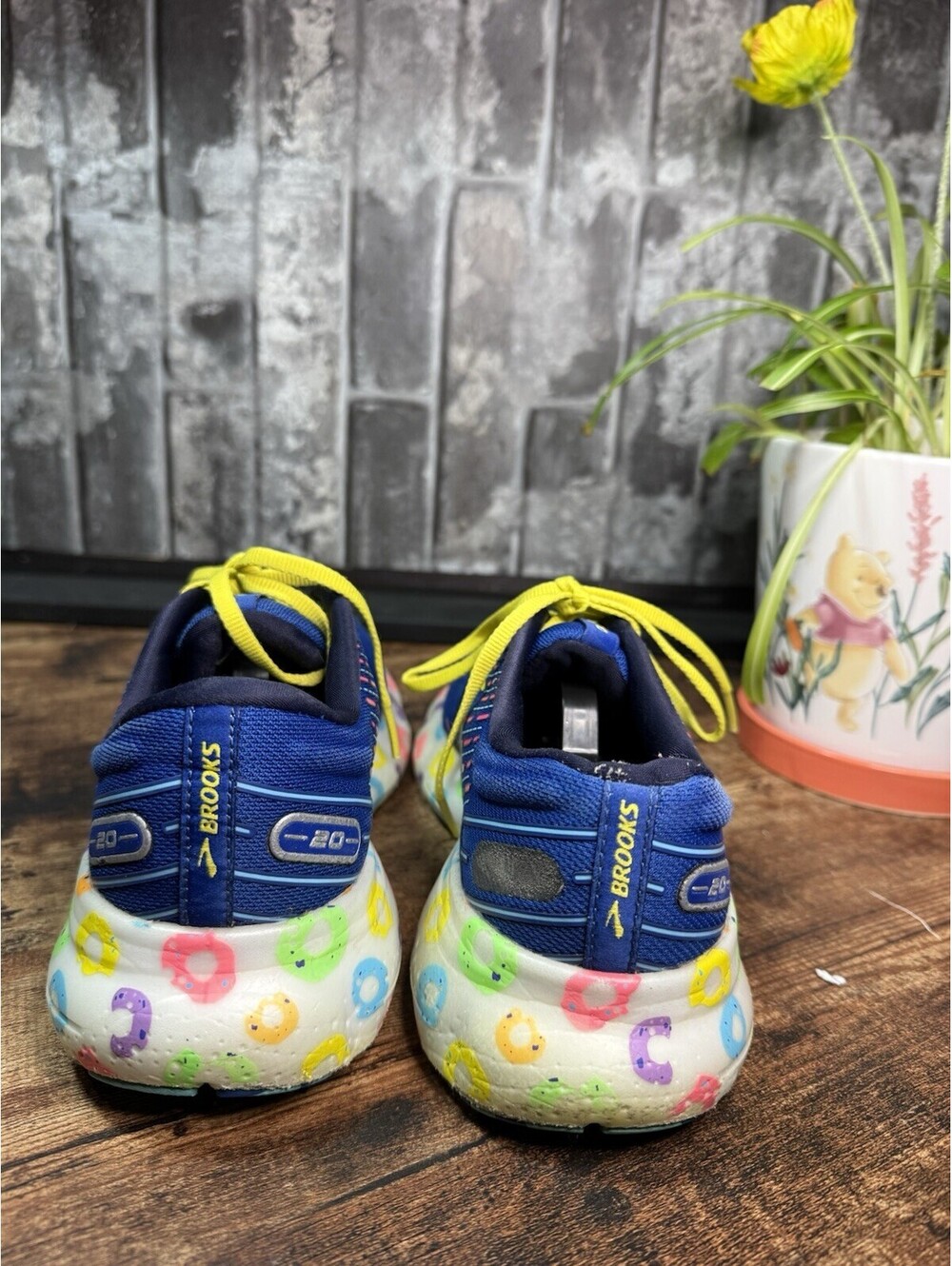 Brooks Glycerin 20 Bowl O Women’s Blue/Yellow Low Top Lace-Up Logo Mesh - Picture 5 of 7